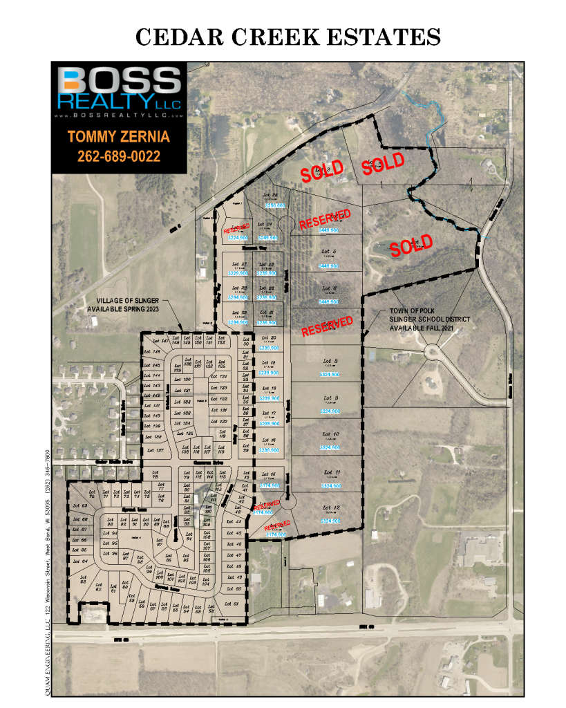 cedar creek estate site plan